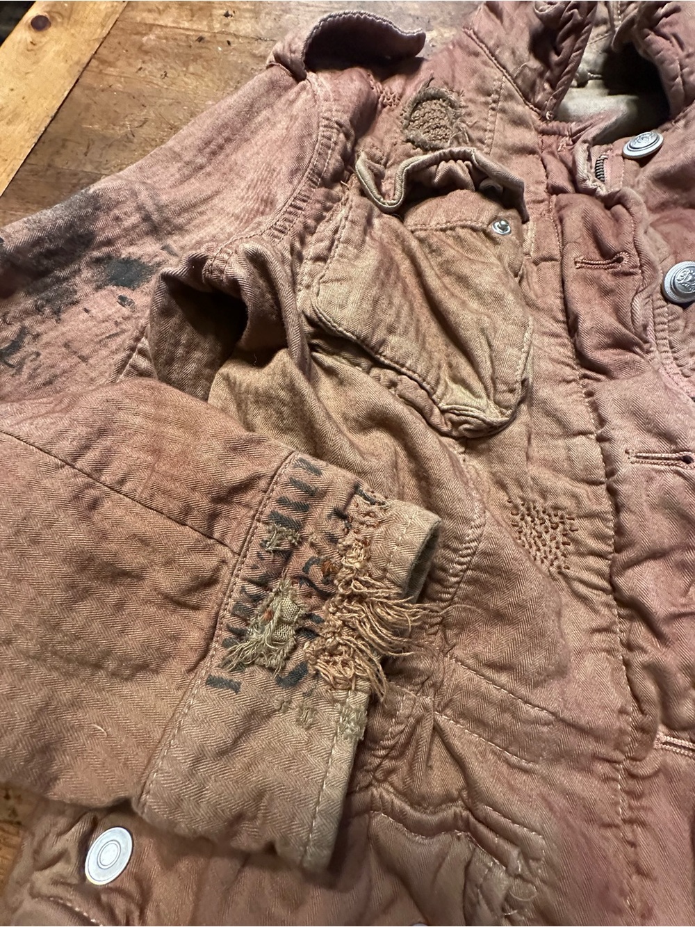 Upcycled // heavily mended salvaged jacket - Picture 13 of 14